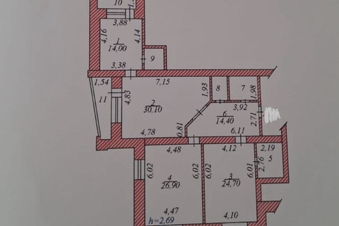 3-к квартира, 126 м², 3/11 эт.