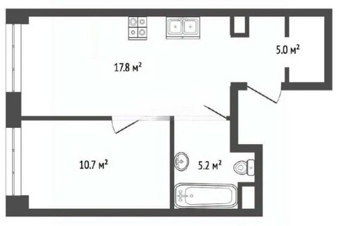 1-к квартира, 36,8 м², 22/41 эт.