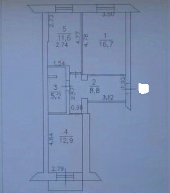 Квартира, 55.2 м², 2 комн.