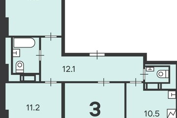 3-к квартира, 74,8 м², 10/14 эт.