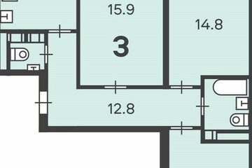 3-к квартира, 72 м², 7/14 эт.