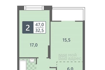 2-к квартира, 47 м², 11/33 эт.