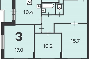 3-к квартира, 70,7 м², 20/25 эт.