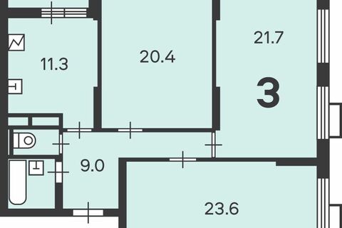 3-к квартира, 90,5 м², 17/24 эт.