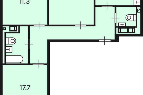 3-к квартира, 73,1 м², 2/18 эт.
