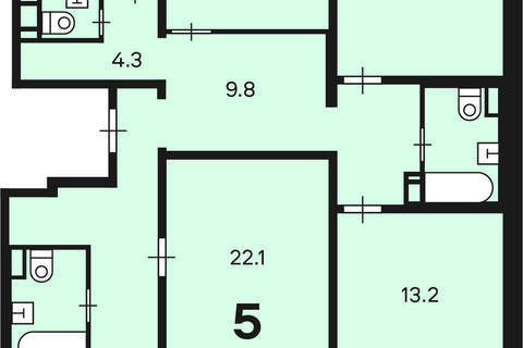 5-к квартира, 131 м², 12/13 эт.