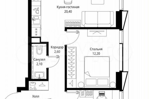 2-к квартира, 56,7 м², 18/19 эт.