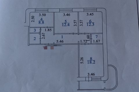 3-к квартира, 79,8 м², 6/9 эт.
